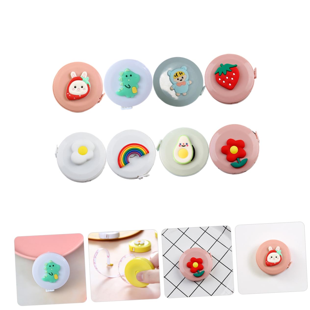 Operitacx 40piezas Mini Cinta Métrica Retráctil De Cartoon Para Manualidades Cinta Medidora De Diseño Adorable y Herramienta Práctica Para Estudiantes y Proyectos De Costura