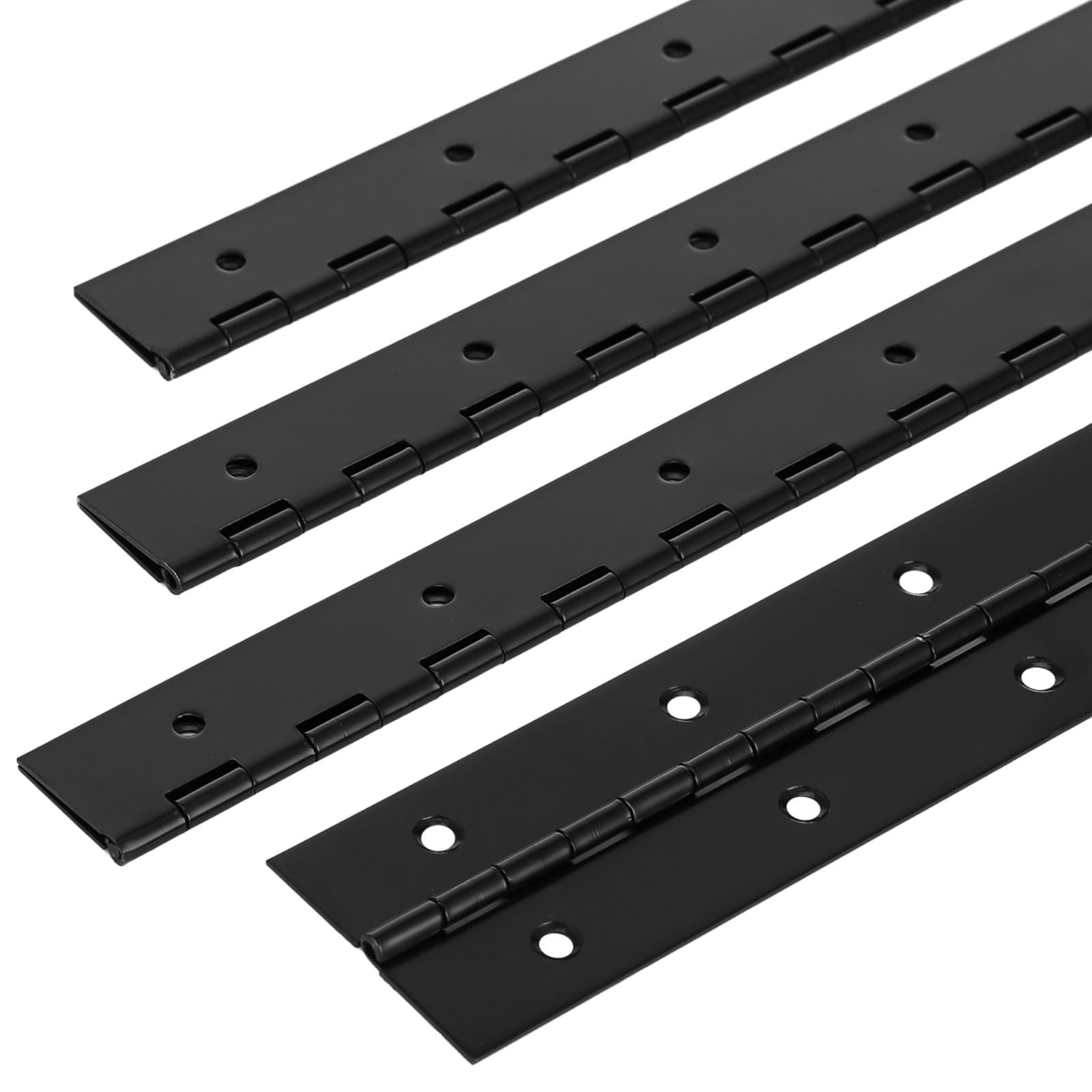 Zawiasy fortepianowe, 4 szt., 15,75 x 1,97, stal nierdzewna, ze śrubami, wytrzymałe, do łodzi, mebli, skrzynek drewnianych, drzwi