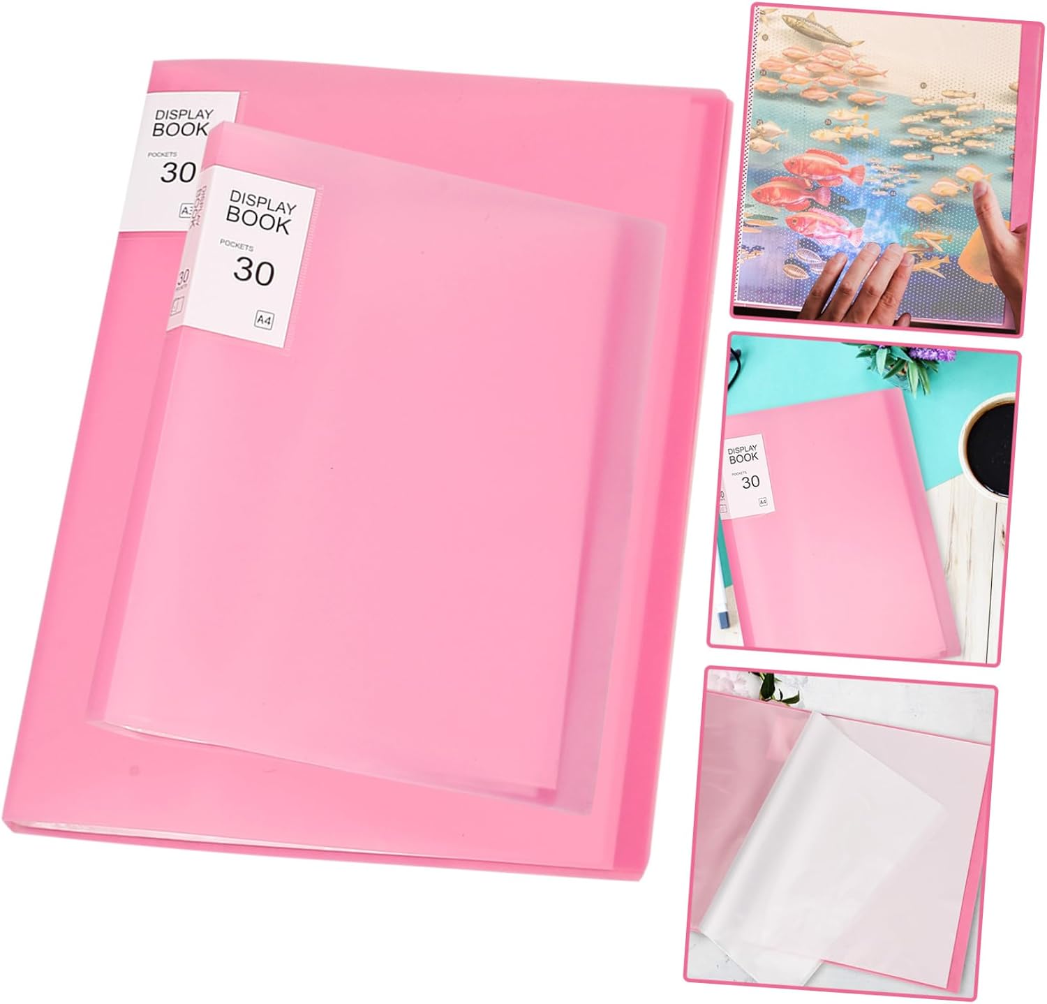 Set of 2 Rose Quartz Art Storage Portfolio Books, 30 Pages