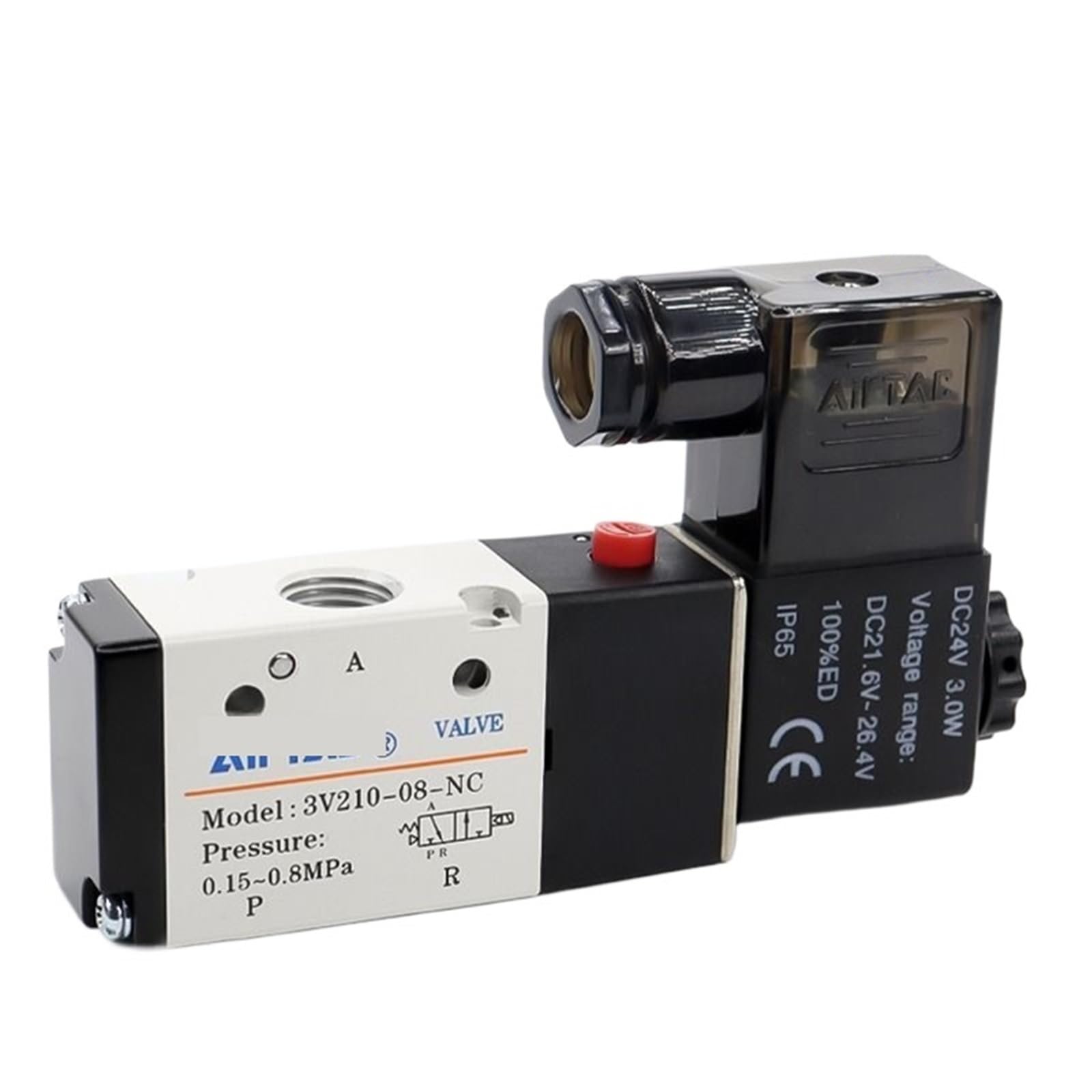 Cihatsln 3V110-06- 1Pcs 3V210-08 3V310-10 Solenoid Valve(3/2 Way) Control Valve 220V/24V(,No-Ac24v)