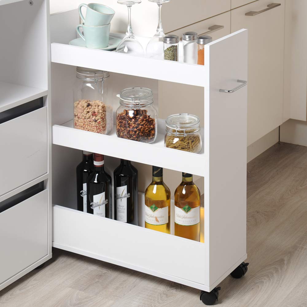 Kesper |Estantería para nicho, Material: aglomerado con Certificado FSC, Revestimiento de melamina, Dimensiones: 50 x 15 cm, Altura: 79 cm, Color: Blanco | 24854 13