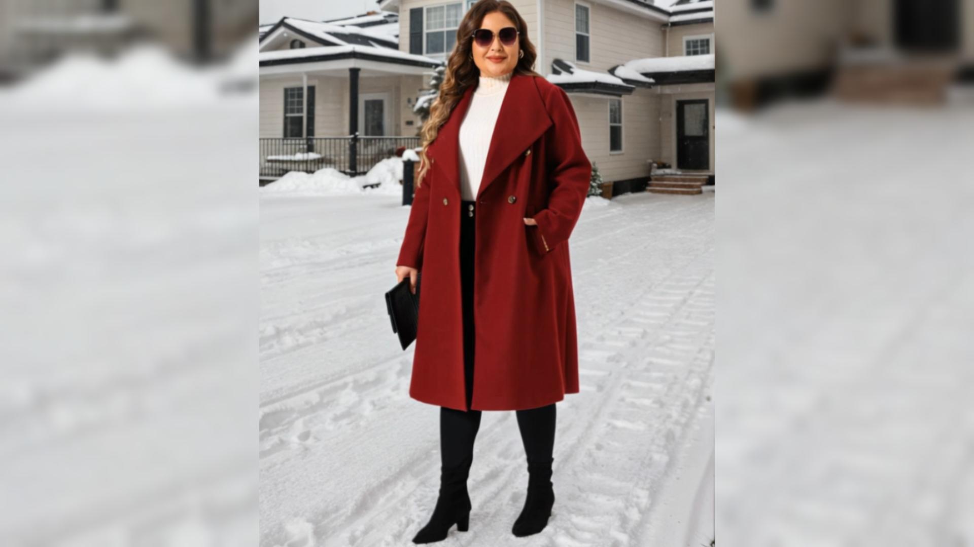 Amazon.com: Agnes Orinda Plus Size Peacoat Overcoat for Women
