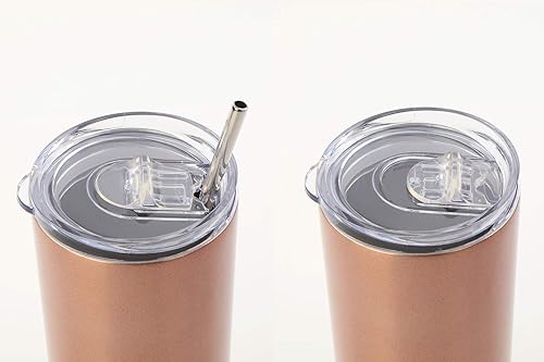 Miniatura 5 de Ezprogear Paquete de 2 tazas de viaje de acero inoxidable de 34 onzas, doble pared, color negro y rojo cereza delgada con pajitas (paquete de 2 de