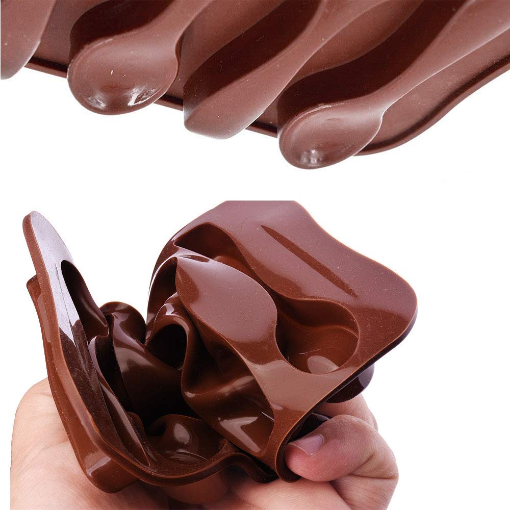 Siliconen chocoladevormen, set van 4, 15 bakvormen met 3 sjablonen en kwasten, bonbonvorm, ijsblokjesvorm voor koekjes, snoep, taartdecoratie, anti-aanbak, vaatwasmachinebestendig