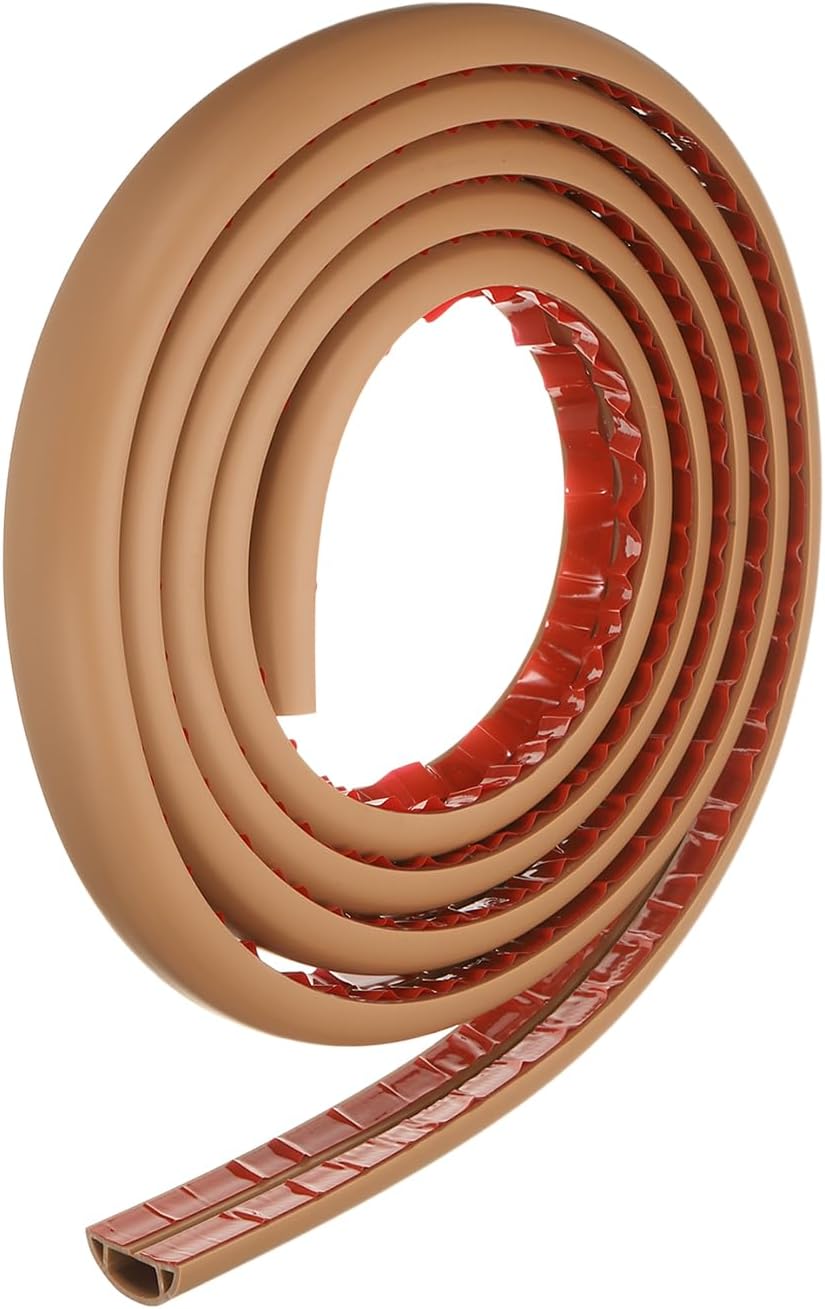 HARFINGTON 10ft Cord Cover Floor W0.71 x H0.39 Inner Channel PVC Hide Extension Cable Floor Wire Hider Wire Covers Protector for Prevent Cable Trips Cables Management, Brown