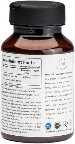 Miniatura 2 de bixa BOTANICAL Cissus Extract Hierba ayurvédica para tónico óseo, suplemento herbario, cápsulas vegetales 60 unidades (450 mg)