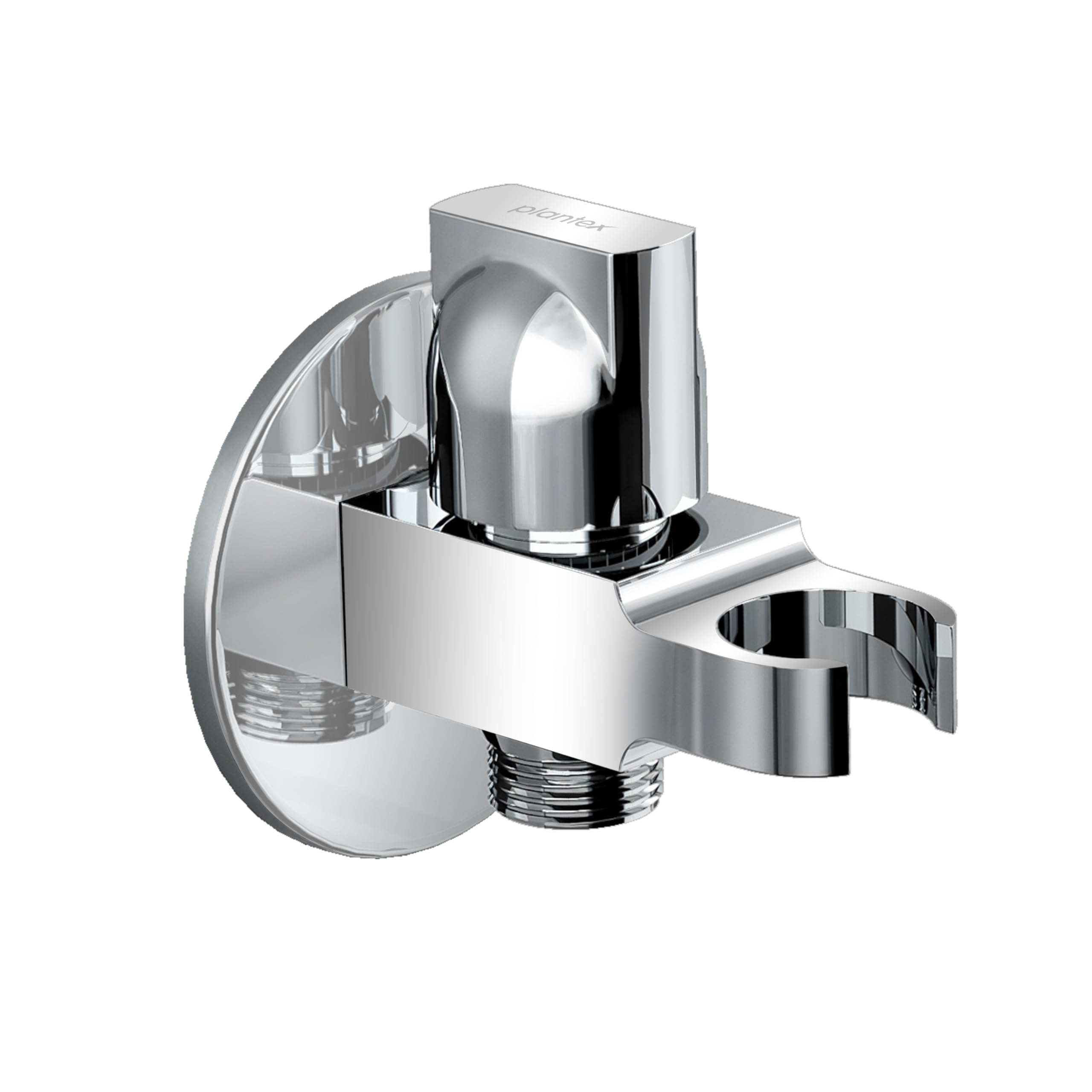 Plantex 2 in 1 Angle Cock with Health faucet and Hand Shower Holder/Angle Valve for Bathroom/Hand shower Bracket/Angle Valve with Faucet Bracket/Bathroom Accessories - Pack of 1(AC22)