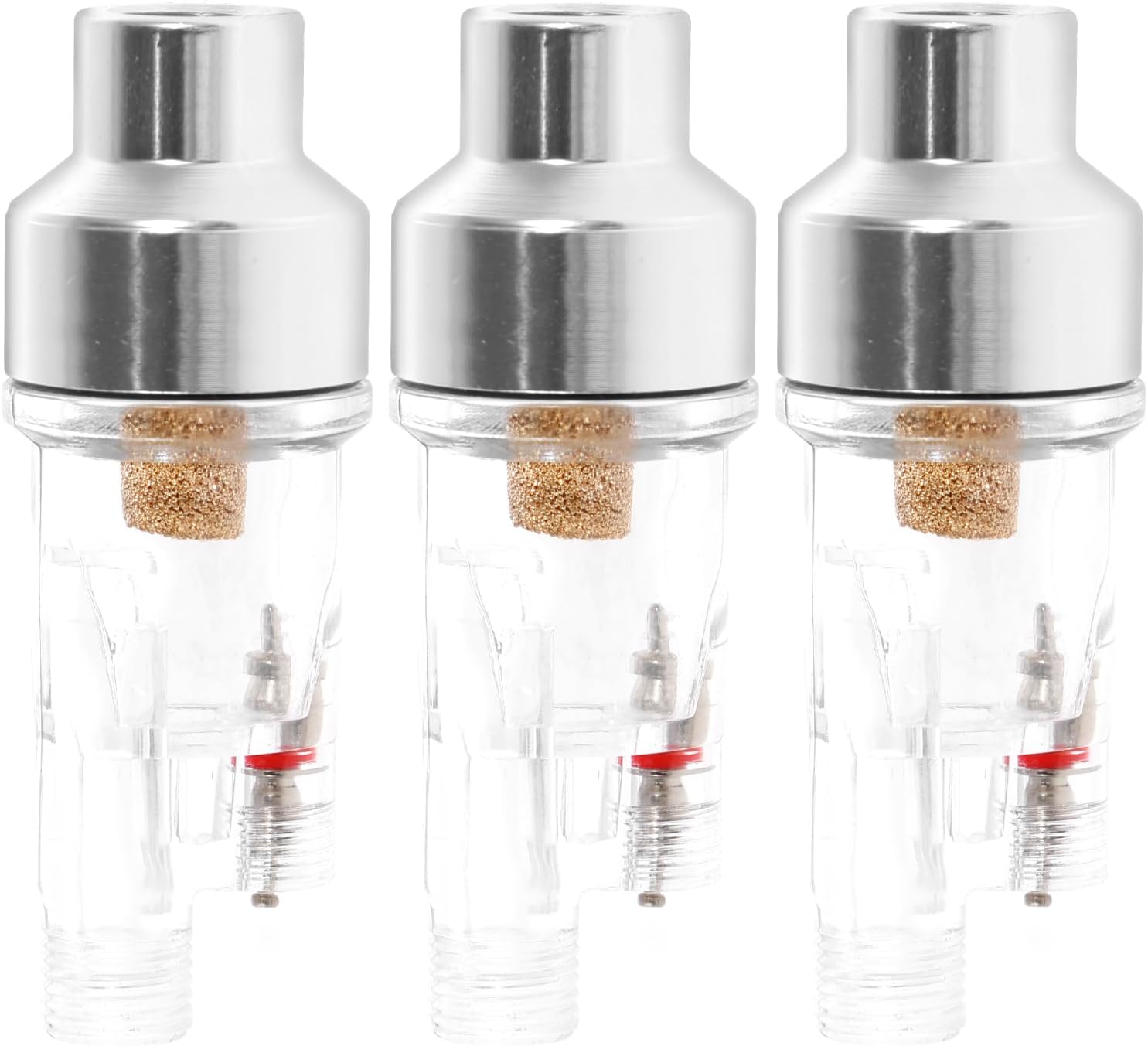 3Pcs Plastic Shell Airbrush Air Filter with 1/8 Inch Thread, Oxidation Resistant Airbrush Water Separator, Easy to Use Air Brush Filter Oil Separator for Connects onto Airbrushes and Hoses