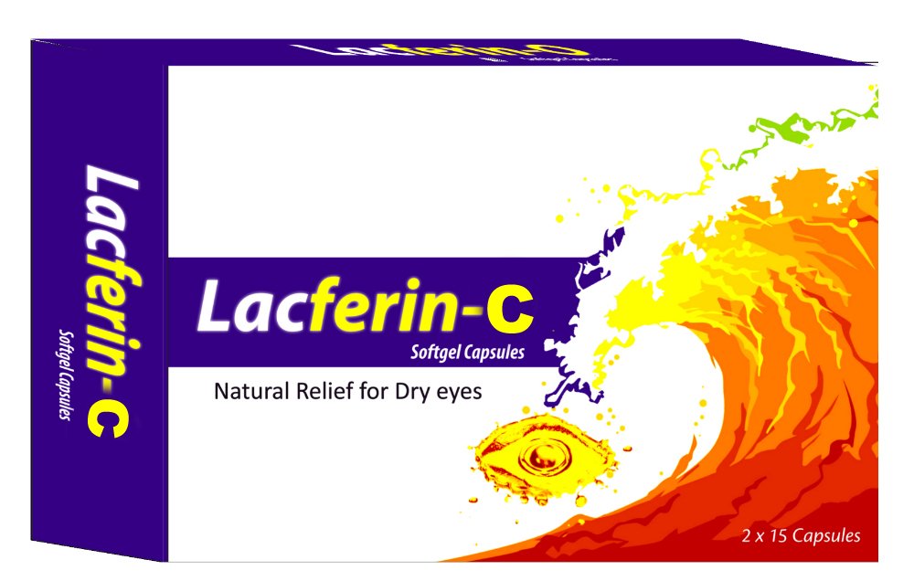 Shrey'sLacferin-C Curcumin, Vitamin D3 & Omega-3 Fatty Acids For Dry Eye Relief - 30 Capsules (Pack Of 1)