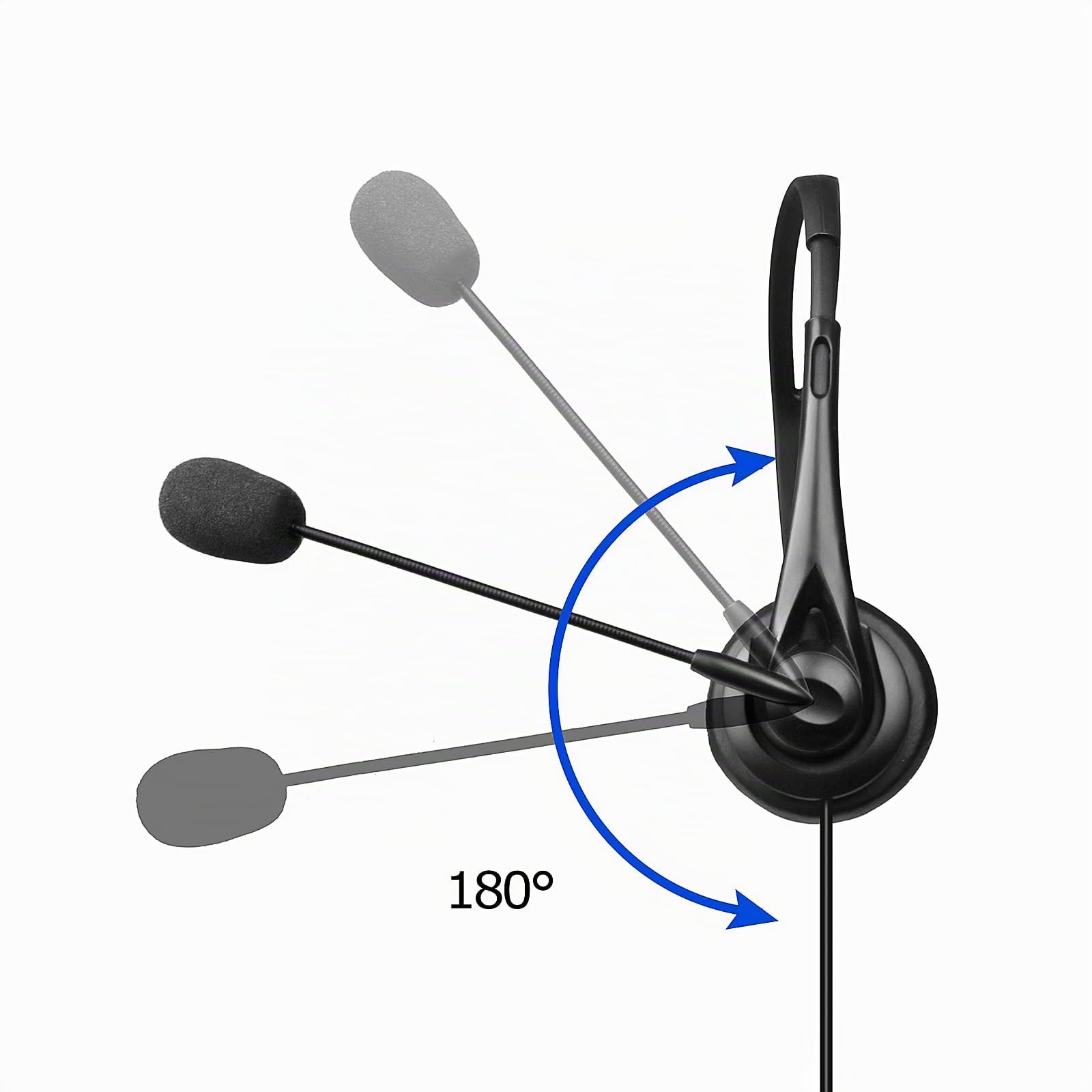 HYS Casque d'écouteur pour Talkie-walkie avec Micro à flèche rotative à réduction de Bruit Compatible avec Baofeng UV-5R BF-888s Kenwood Radio 2 Voies
