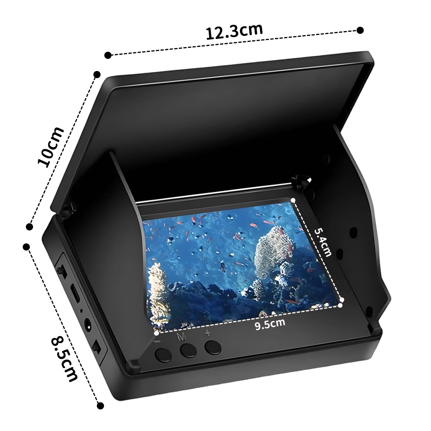 Cámara subacuática para pesca, buscador de peces, cámara con pantalla IPS de 4,3 pulgadas y cable de 30 m, resistente al agua, gran angular de 220°, visión nocturna, cámara de pesca subacuática para