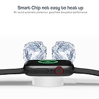 Vista 4 de Compatible con cargador rápido de reloj inteligente de 3.3 pies, cable de carga iWatch con cargador de pared USB, enchufe de viaje para cable