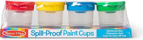 Tazas de pintura a prueba de derrames Melissa & Doug, conjunto de 4 unidades, Multi Color