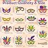 Haooryx Mardi Gras Hanging Ornaments - 46Pcs Carnival Mask Decorative Hanging Ornaments Wooden DIY Craft Gift Tags Mardi Gras New Orleans Party Giftwrap Decor Gift Wraping Supplies Holiday Handcraft #1