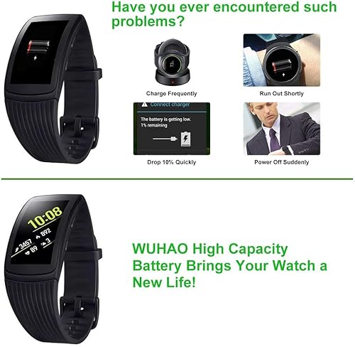 Miniatura 3 de WUHAO Batería de repuesto EB-BR365ABE para Samsung Gear Fit2 Pro SM-R365 Fitness Smartwatch, con [Juego de tornillos] y kit de reparación de