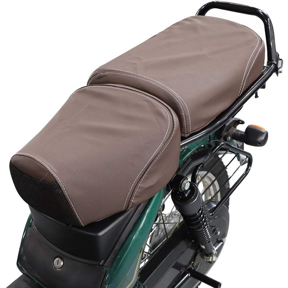 TVS ECO - XL100 Seat Cover for Sweat Free Comfortable Riding| Nylon Thread Stitching for Strength| Bike Riding Accessories|Heat & UV Ray Protection|Enhanced Tear Resistance - Brown-image-46