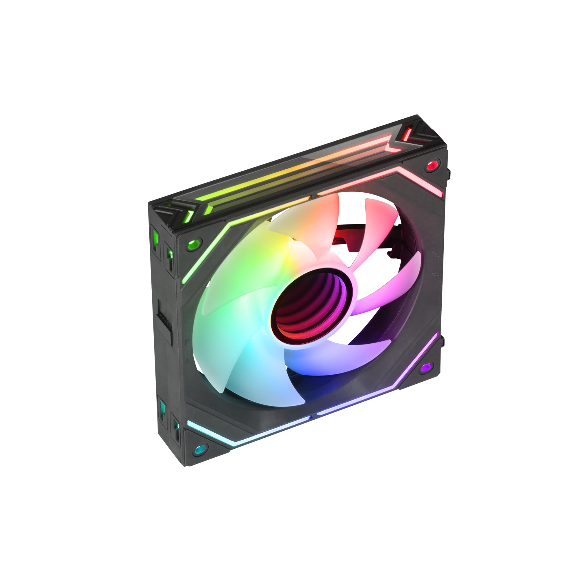 Mars Gaming MF-LINKFINITY, PWM Modular Fan 120 mm, LINKFINITY Connection System, Infinity Mirror ARGB 360º, Ultra-quiet 12dB, Black