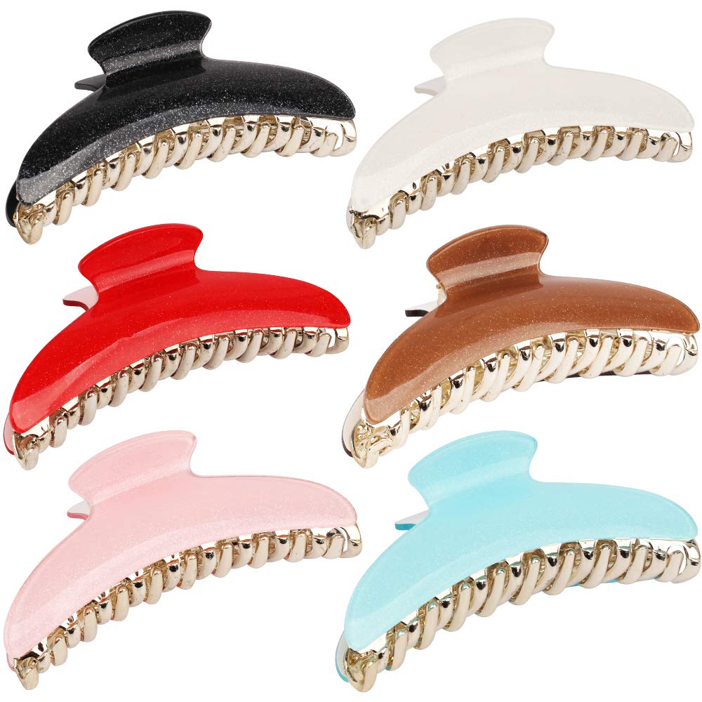 Hair Claw Clips,Teeth Hair Clips,Jaw Clips for Hair, Hair Clamps for Thick Long Hair, Metal Hair Claw Clips No-slip Claw Clips for Hair Hair Claw Clips for Women(6 Pack)
