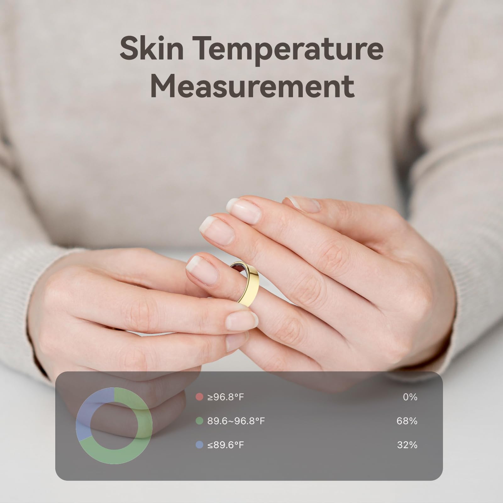 Smart Ring Health Tracker, anelli per la salute per donne e uomini, senza abbonamento, anelli per dormire a batteria a lunga durata, monitoraggio del fitness e del sonno, compatibile con