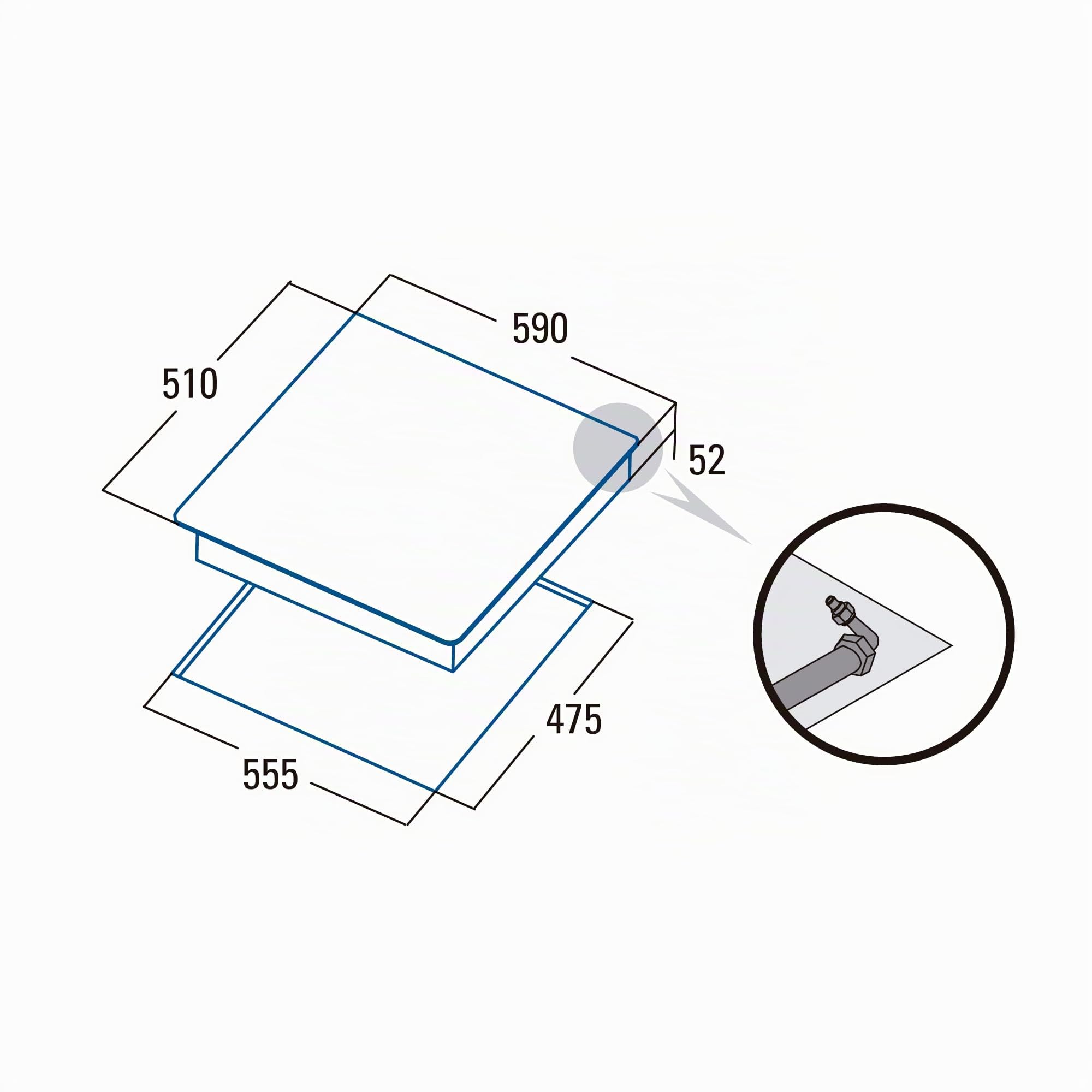 CATA CIB 6031 BK Plaque de cuisson au gaz 4 brûleurs 1 triple couronne Pour cuisinière à gaz naturel Largeur 59 cm Puissance totale de 8 Kw Tiges et brûleurs émaillés