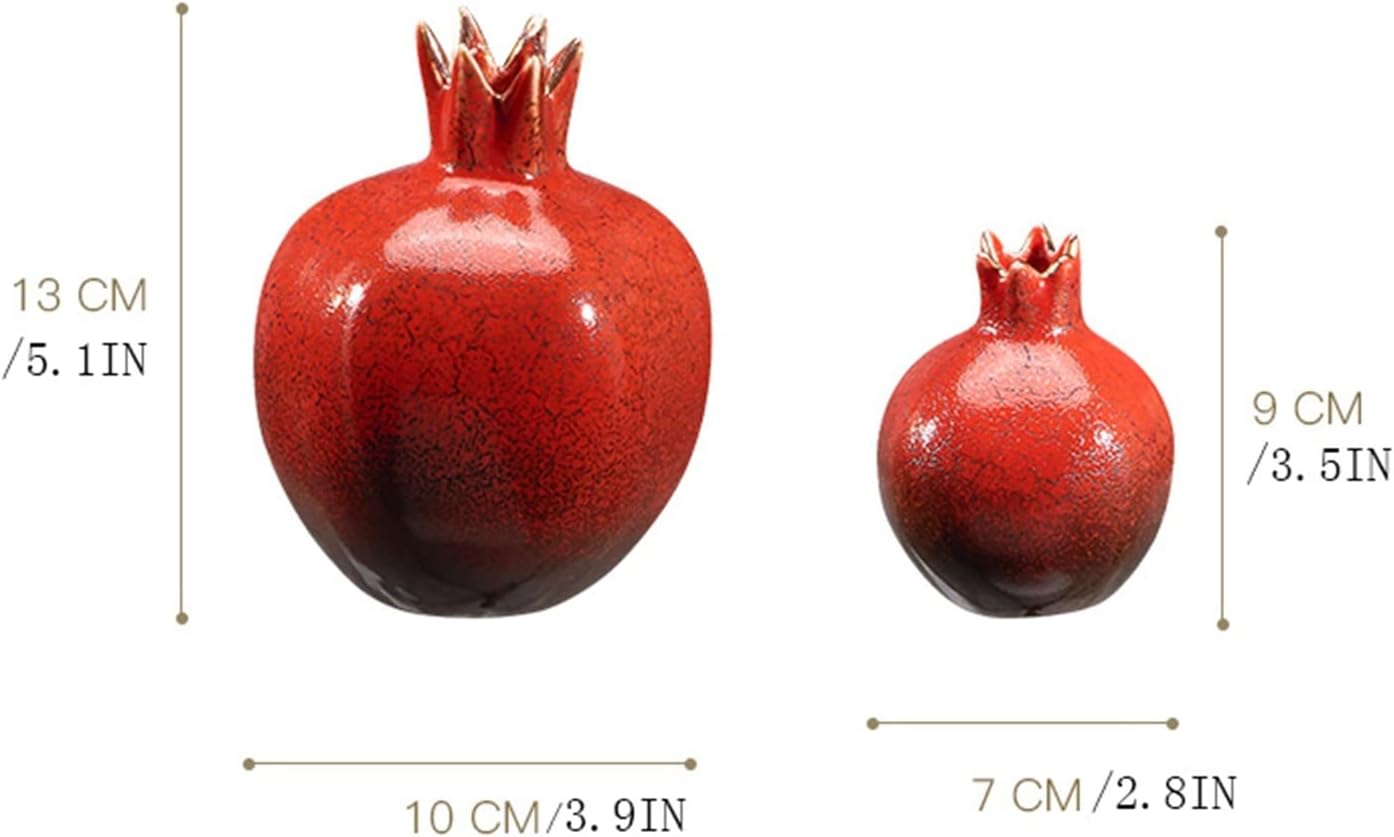 Desktop Crafts Artificial Fruit Statue Ornaments Imitation Pomegranate Desktop Adorns Geometric Ceramic Art Table Decors Home Accessories Bedroom Study Living Room Deccorations Tabletop Decoration