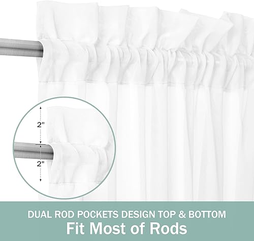 Miniatura 5 de HOMEIDEAS Cortinas transparentes para puerta, cortinas para puerta lateral para ventana pequeña, cortinas de ventana de puerta lateral para puerta