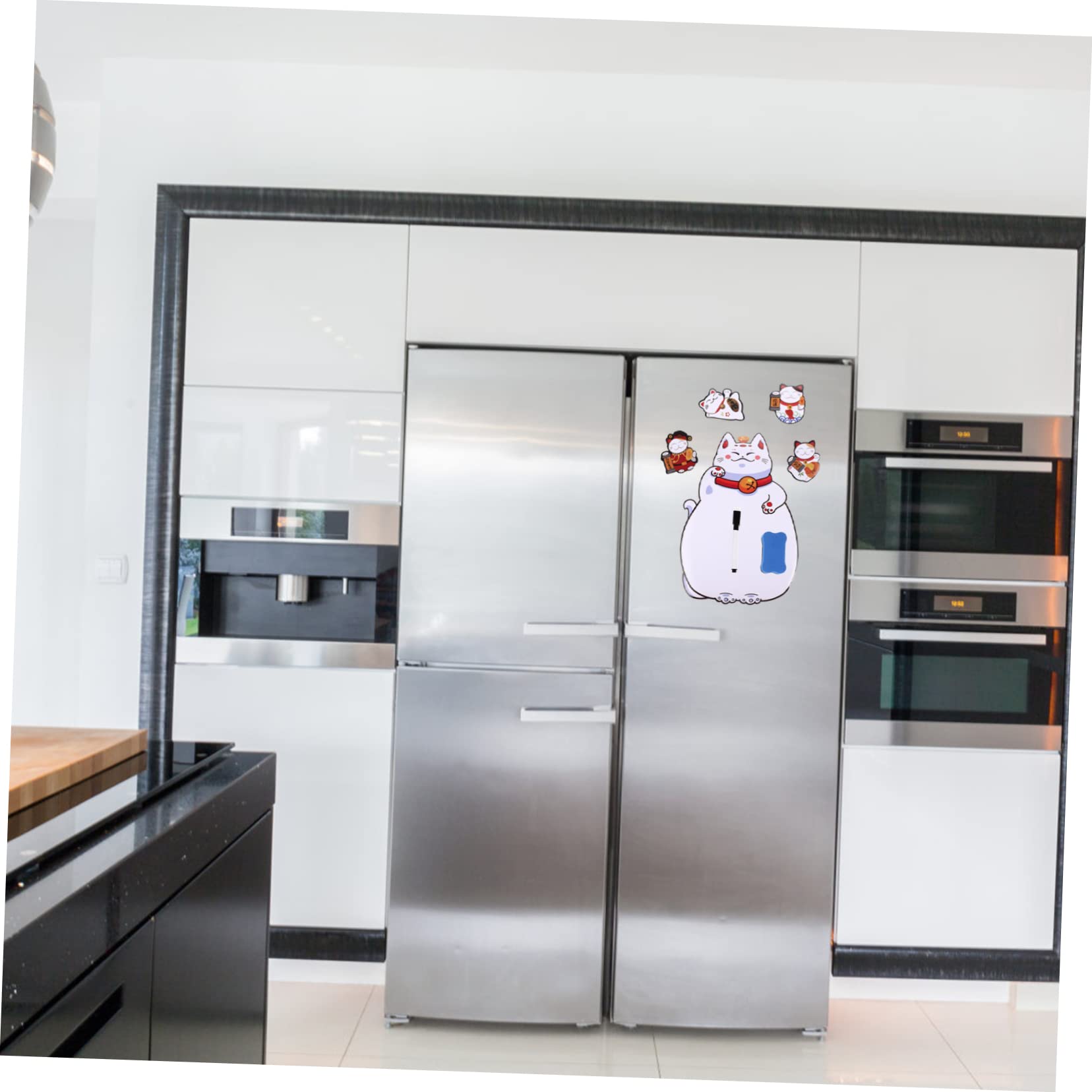 TOPBATHY 4 Set Bloc Notes Lavagna Magnetica Per Frigorifero Adesivi Magnetici Cancellabili a Secco I Bambini Cancellano La Lavagna Adesivo Di Pianificazione Magnete in Gomma Bianca