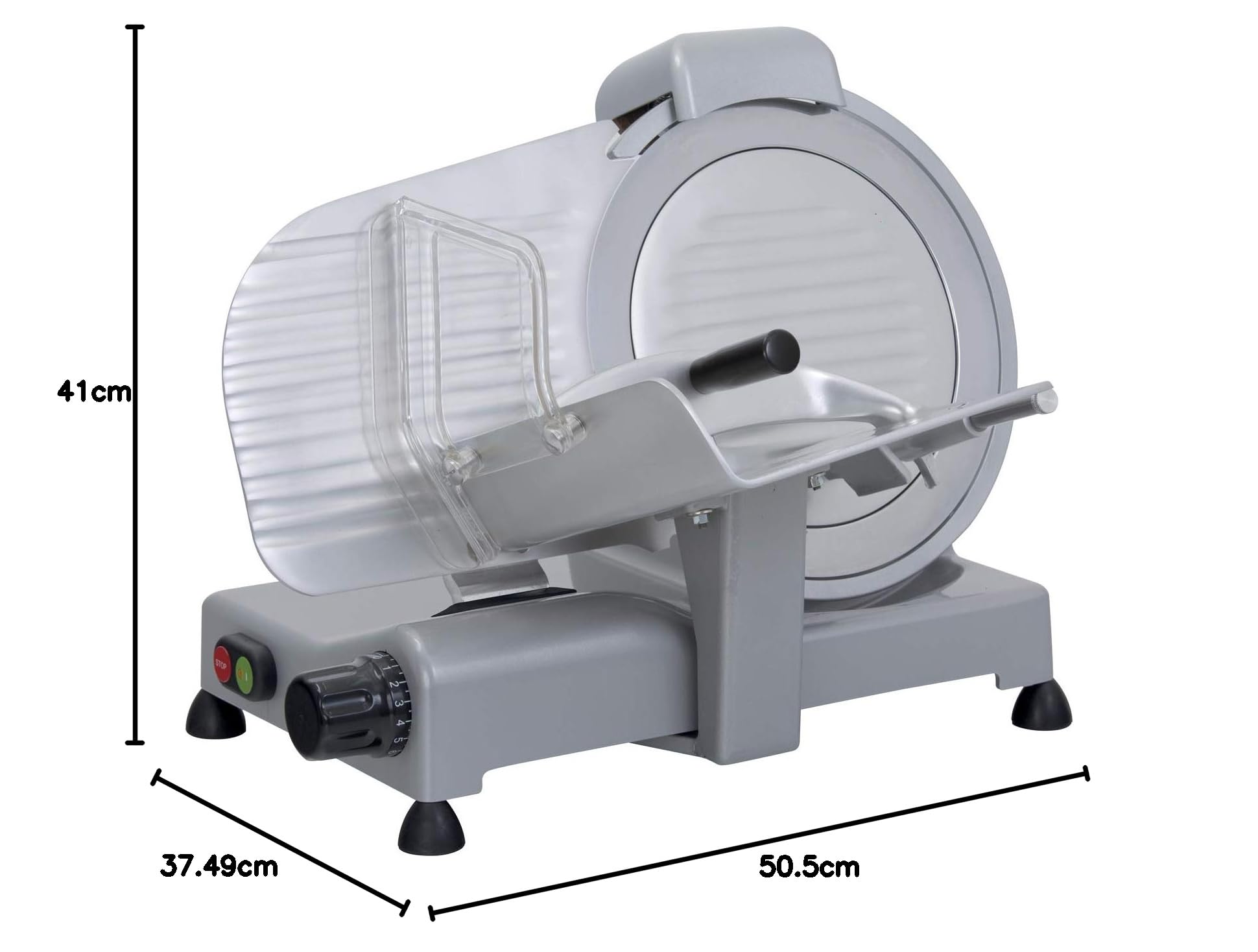 RGV Affettatrice Lusso 275/S Silver - Lama Ø275mm, Affettatrice 150W con Affilatoio Fisso, Spessore Regolabile 0–16 mm
