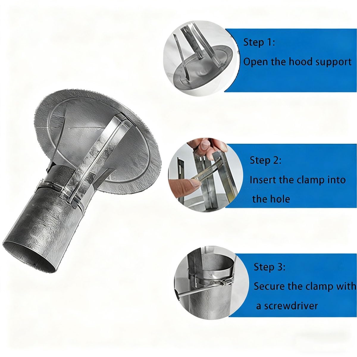 Tapa de chimenea superior cónica de acero inoxidable 304, ajuste multiusos ajustable(6.6in)
