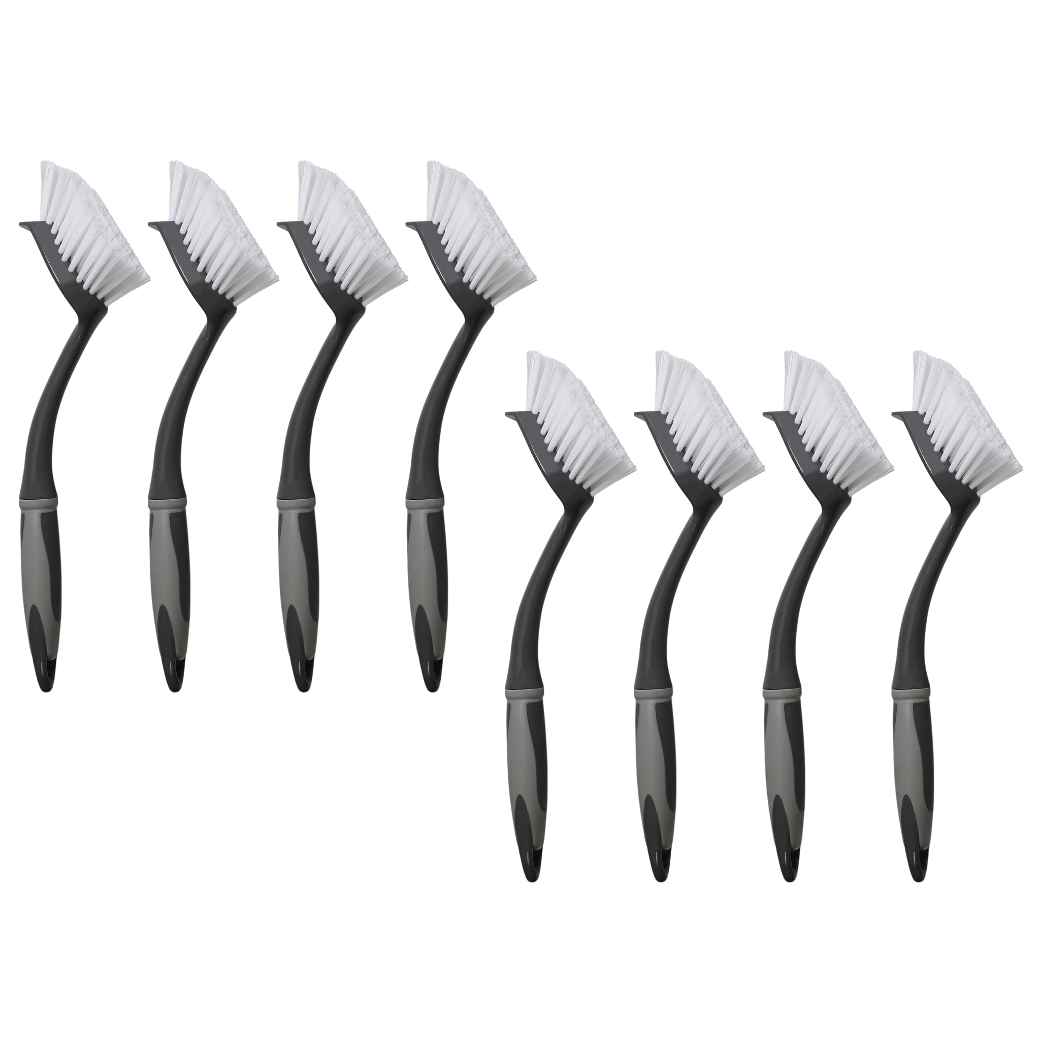 8 x Spülbürste grau/schwarz VonBueren | 29 x 5,5 cm je Geschirrbürste | Küchenbürste/Bürsten für die Küche und zur Reinigung | Spülbürsten | Bürste mit ergonomischem Griff | Reinigungsbürste
