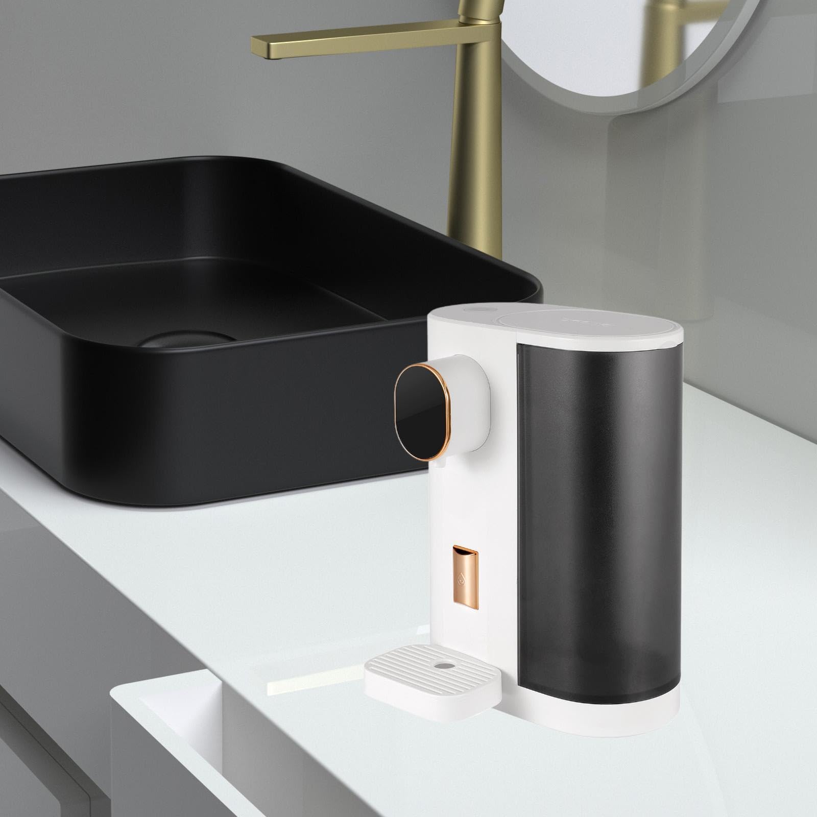 1 Dispensador Automático de Baño con Capacidad Ajustable, Ventana Visible, Depósito de 600 Ml, Instalación en Pared Y, Ada, Blanco, Individual