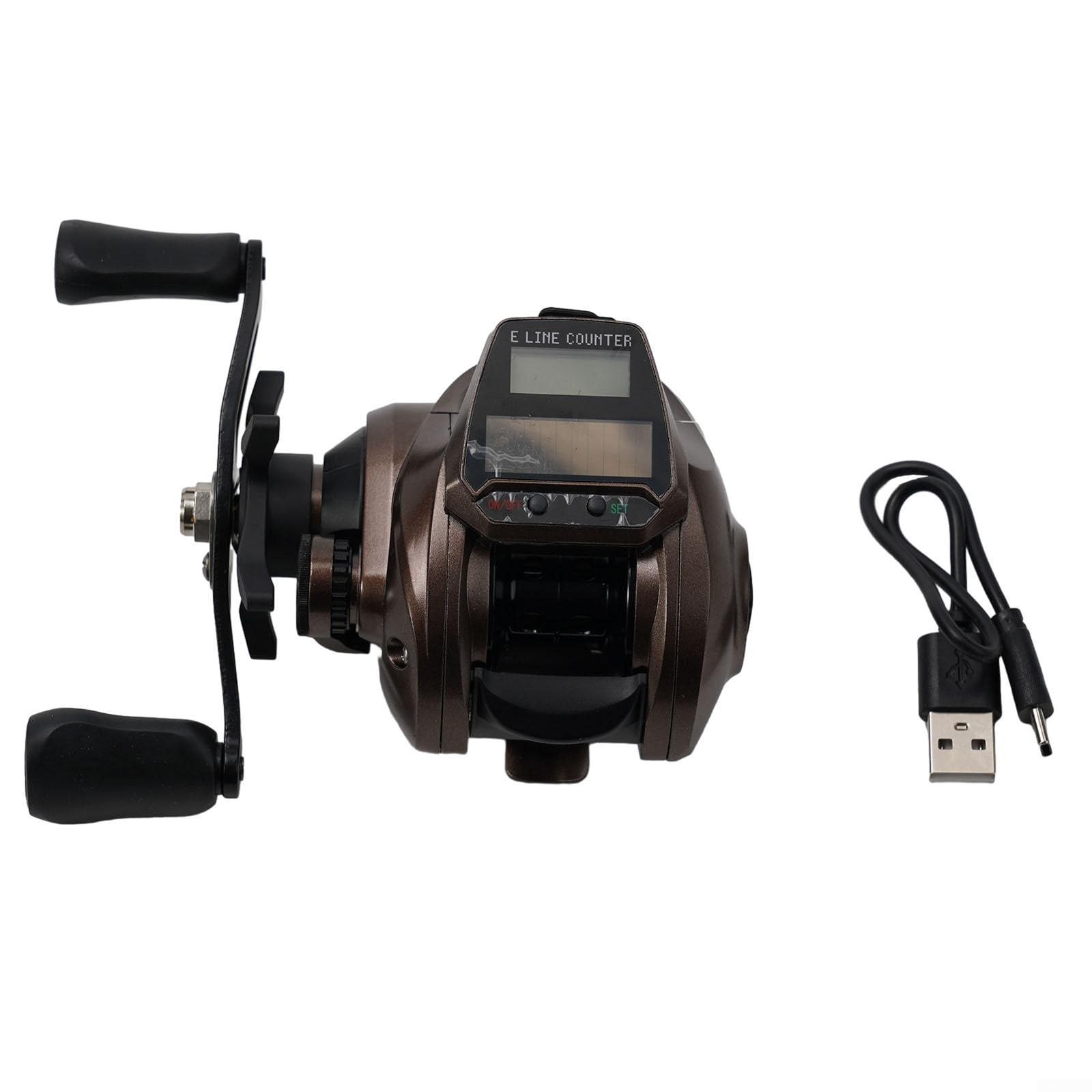 Carrete de pesca eléctrico con cable de carga,Aparejos de pesca con contador de línea,Alarma de mordida para pesca en rafting,Pesca de cebo