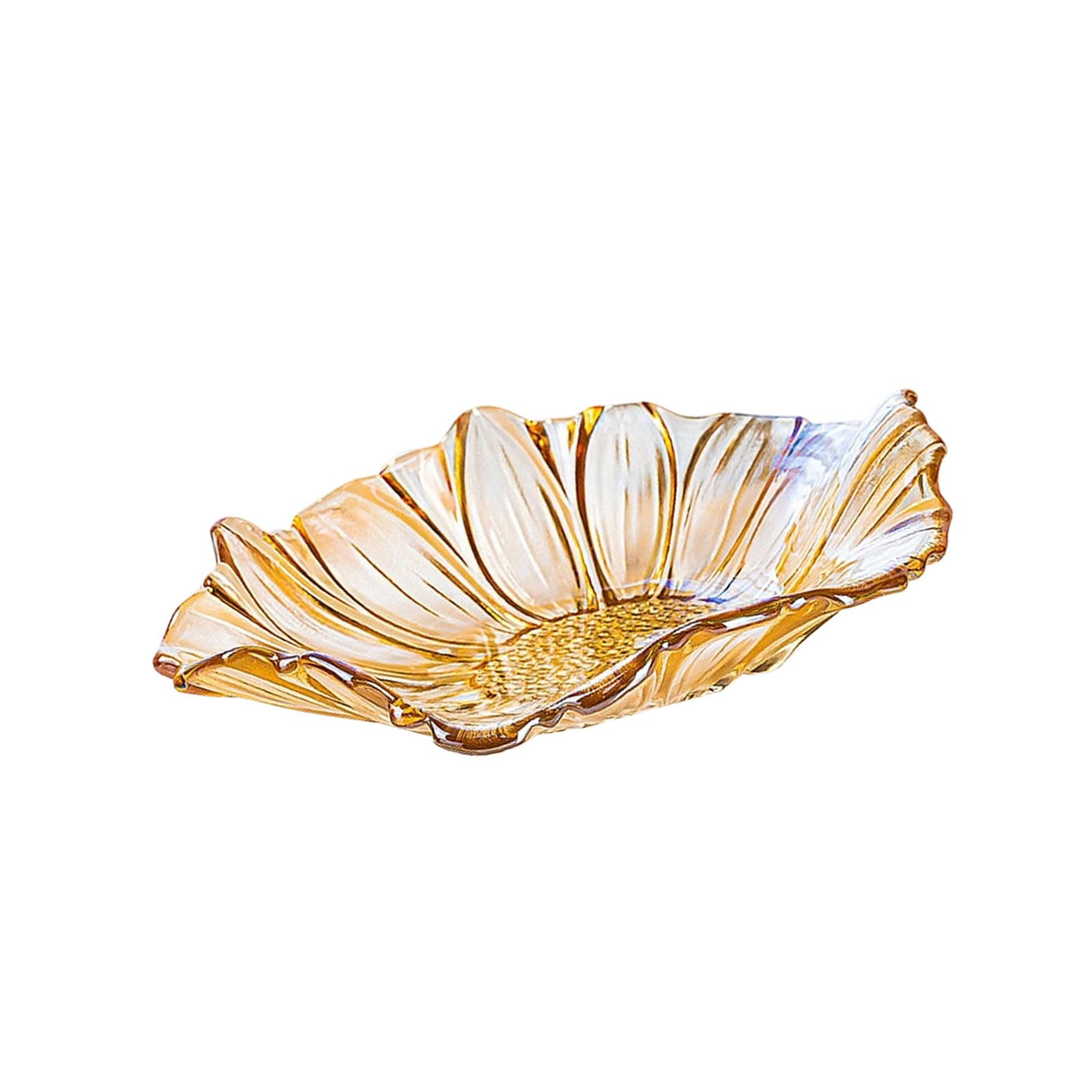 Sunflowers Pattern Glass Serving Tray for Snacks Fruits Desserts Parties Home Plate