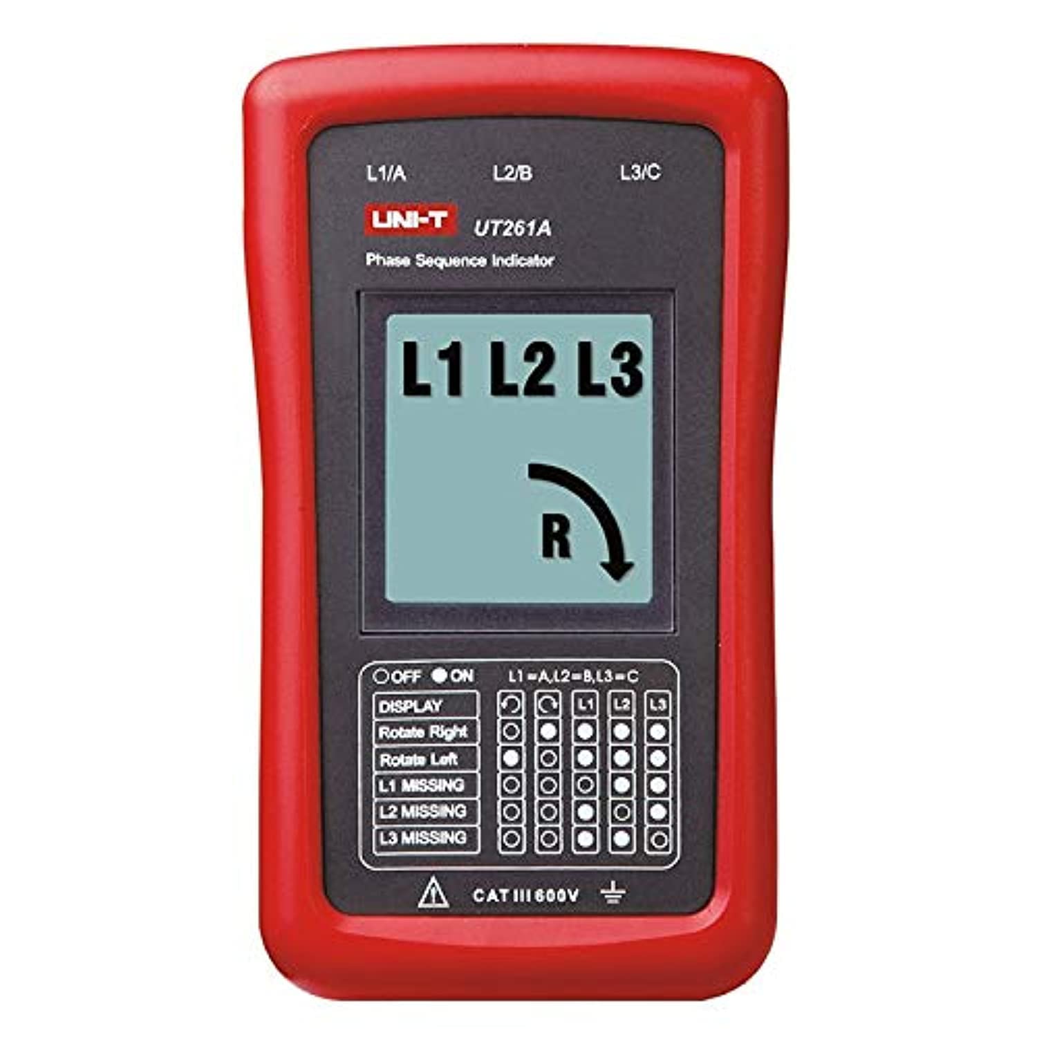 UT261B UNI-T Phase sequence and Motor Rotation indicator