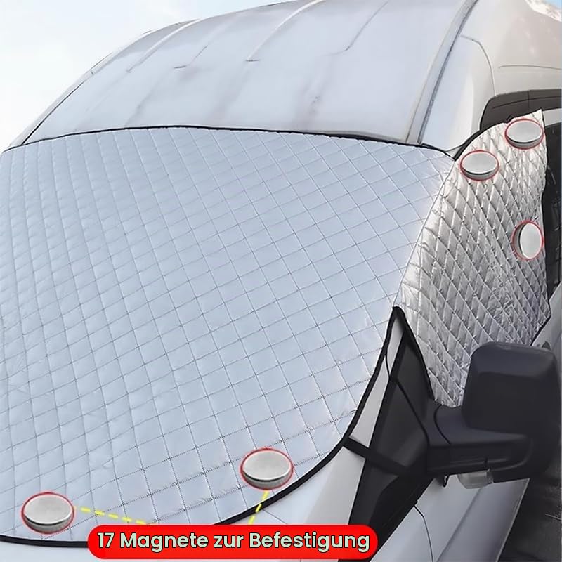 Frontscheibenabdeckung passend für Mercedes-Benz Vito/V-Klasse/Marco Polo W447 (ab 2014),Wohnmobil Thermomatte isolierende Scheibenabdeckung aus Aluminium-Verbundmaterial 17 Magnete wetterfeste