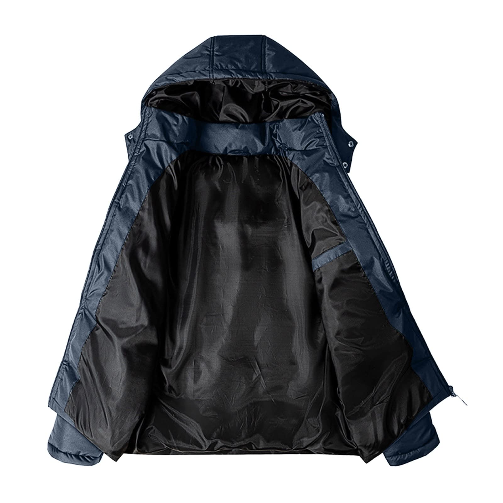 Giacche invernali trapuntate da uomo - Piumino da uomo con cappuccio invernale con cappuccio con cerniera intera imbottita Plus Size cappotto in cotone con tasche piumino morbido piumino caldo piumino