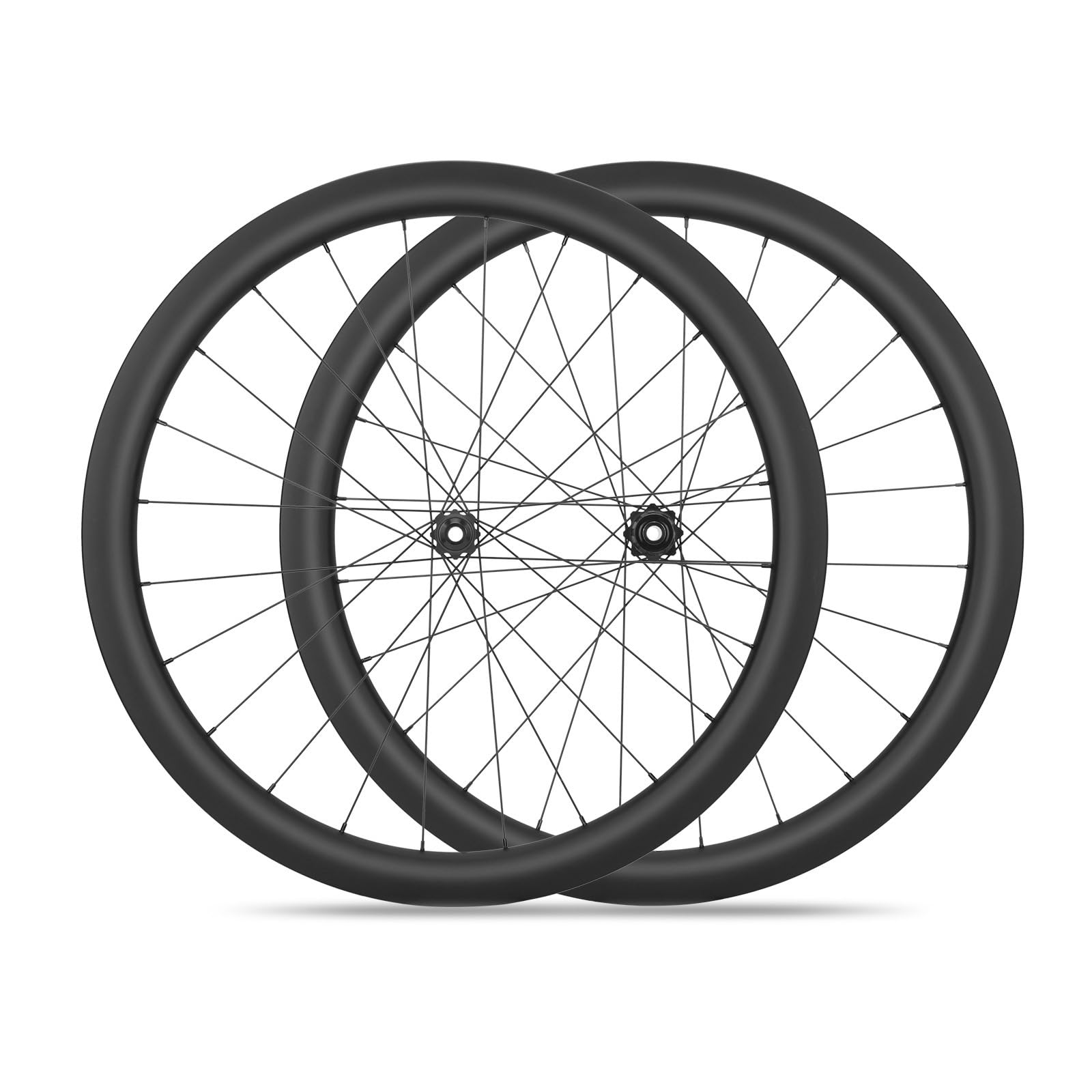 700C Fibra De Carbono Juego De Ruedas para Bicicleta De Carretera 28/32/35/38/42/45/50/55/60/65mm Eje Pasante Cierre Central Freno De Disco Bujes 24H para 8-12 Velocidades