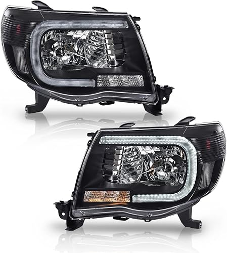 PIT66 Faros delanteros de tubo LED con bombillas compatibles con Toyota Tacoma 2005-2011 8115004163, 8111004163, 8115004173, TO2502157, TO2503157,