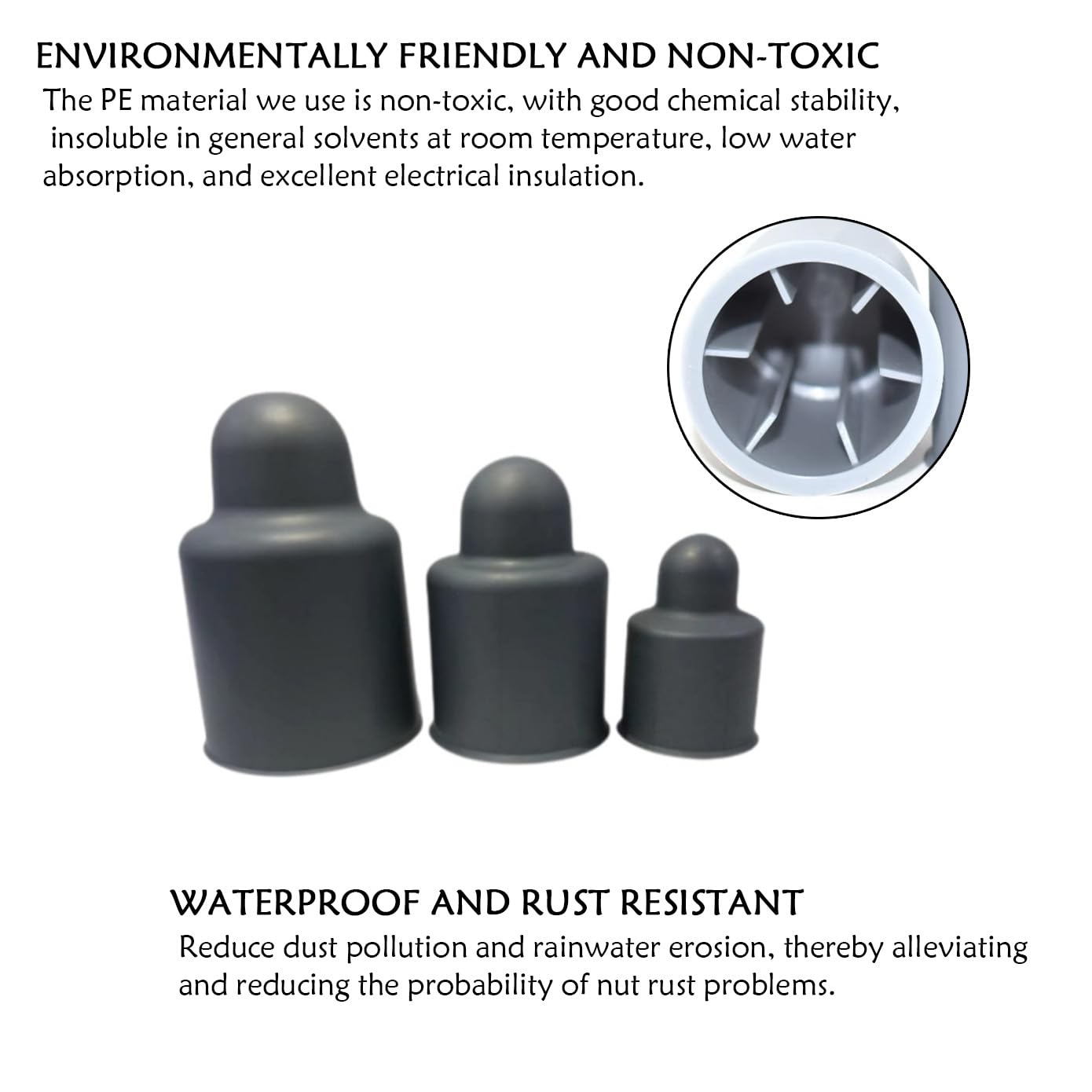 5 Pcs Nut Bolt Covers, Black Plastic M22 Bolt Dome Caps, Higher Bolt Nut Protection Cover, M22+Black - Image 4