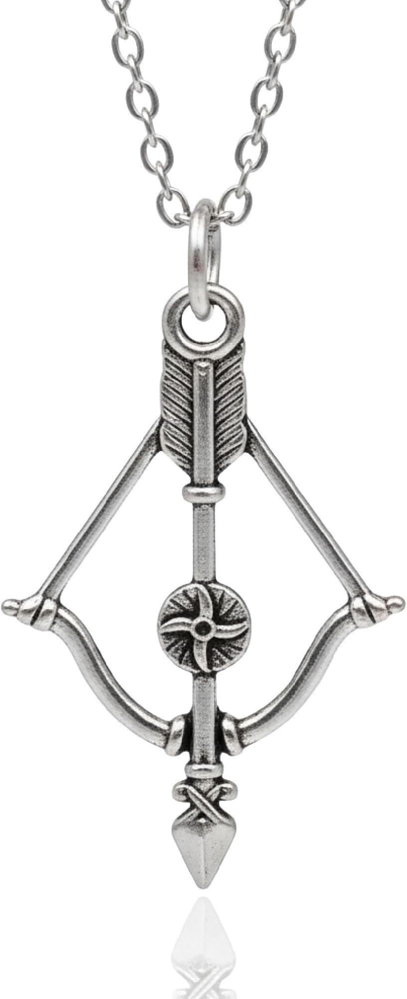 Stainless Steel Crossbow Archery Necklace, Handmade Bow and Arrow Charm Jewelry