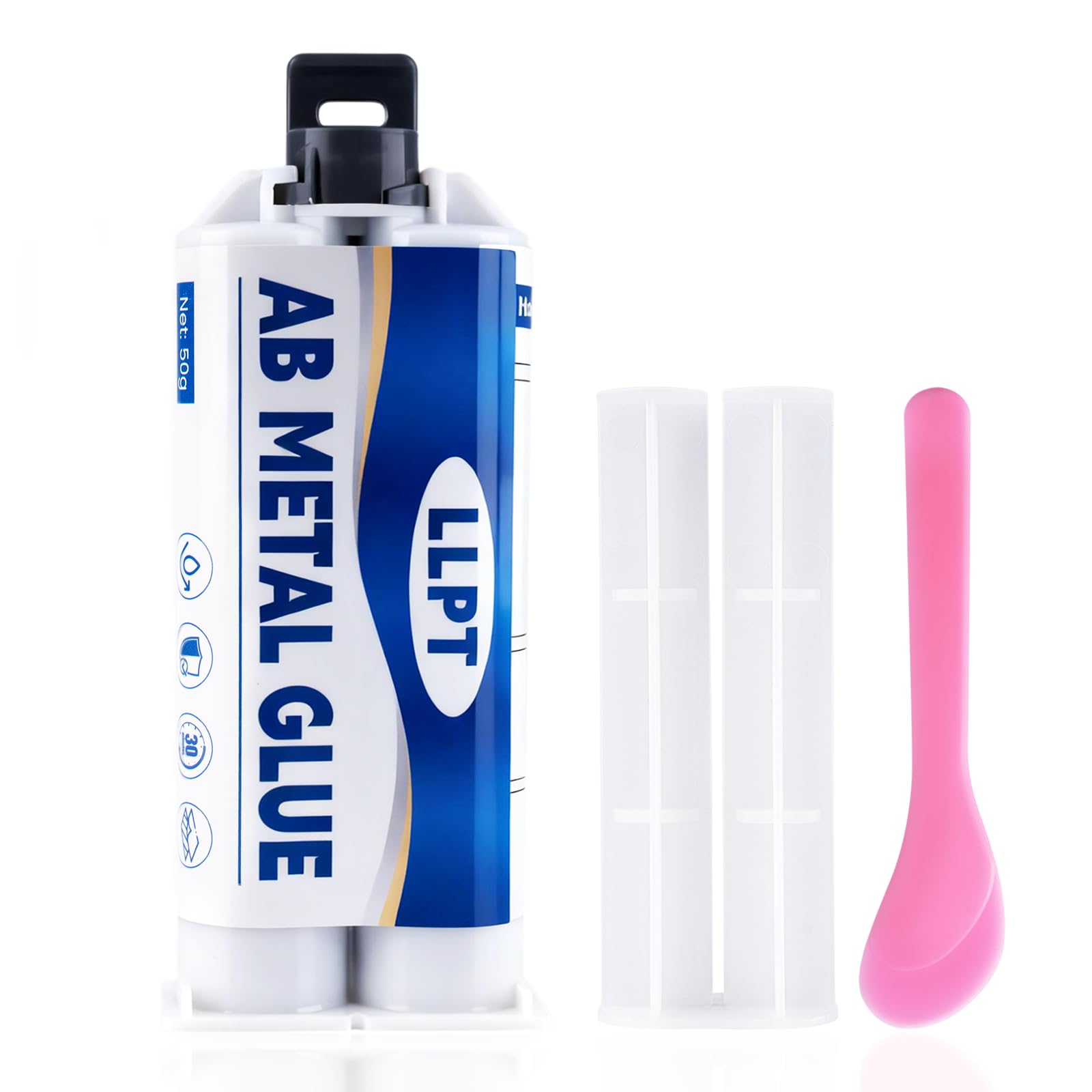 LLPT Metal Glue High Strength AB Glue 1 Pack 50g for Steel, Metals