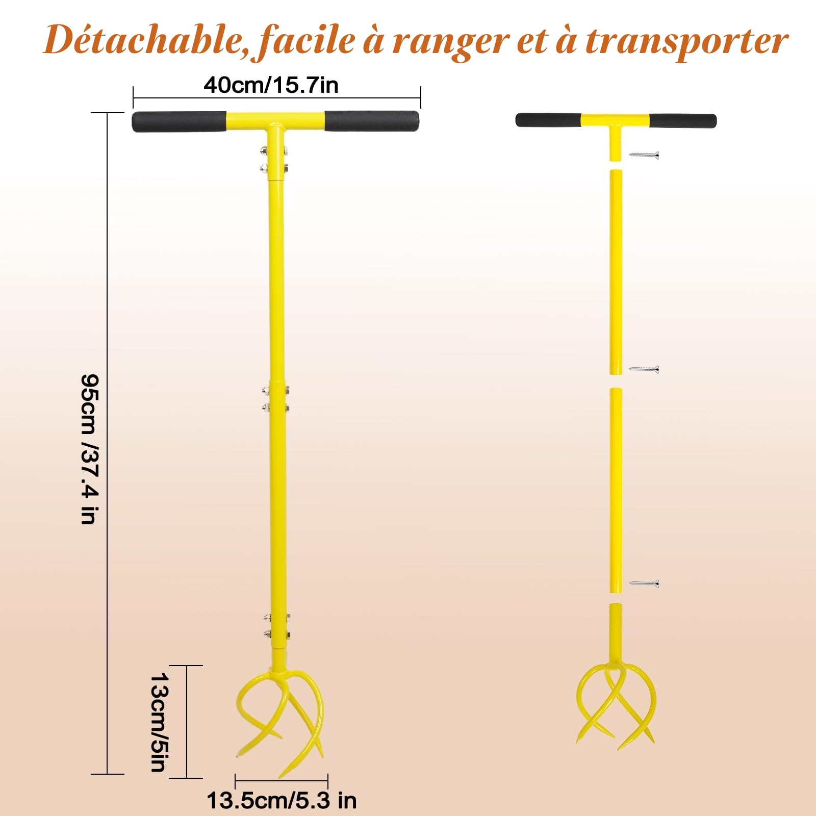 BARAYSTUS Cultivateur de Jardin Avec Manche - Griffe de Sol Manuelle et Désherbage - Twist Tiller Garden Claw