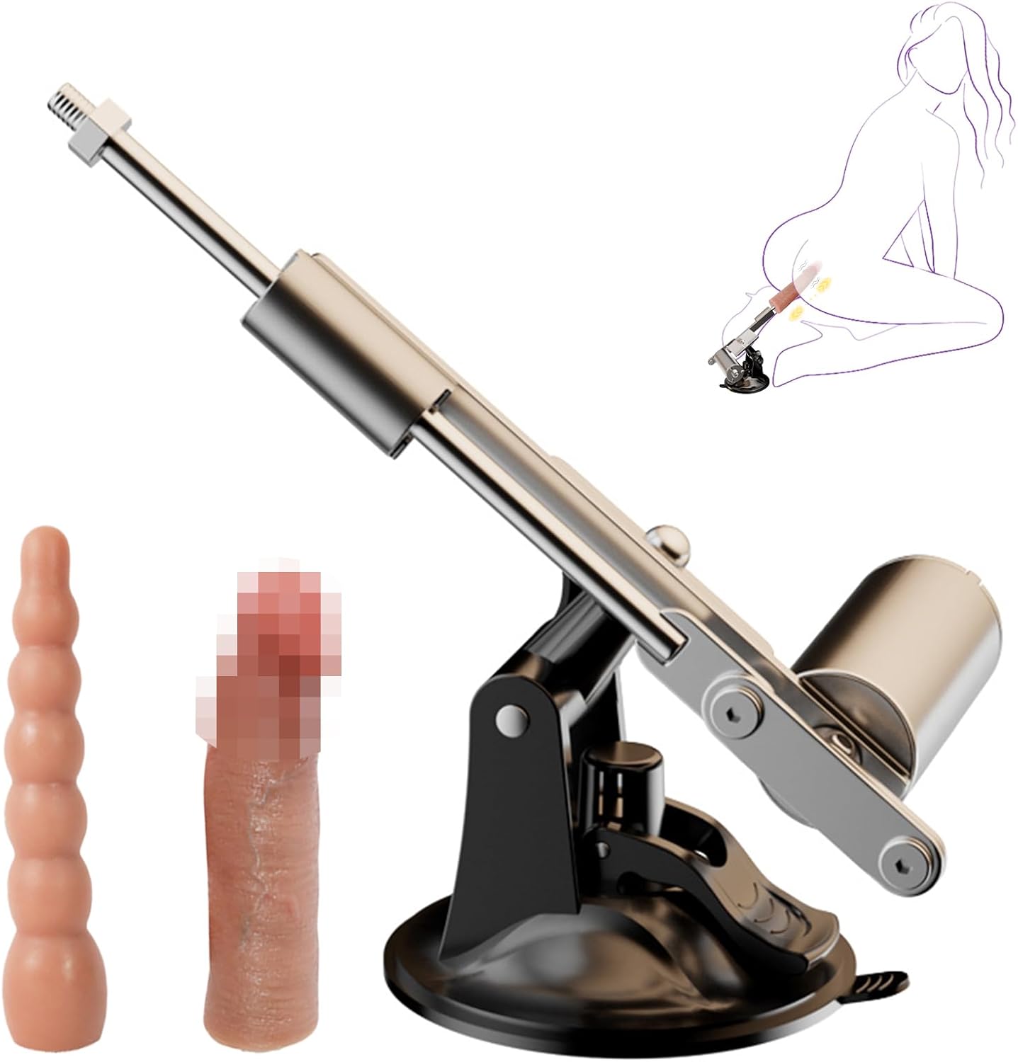 Sex Machine – Automatic Thrusting Dildo Machine with 2 Realistic Attachments for Women & Men, High-Speed Hands-Free Pleasure, Adult Sex Toys