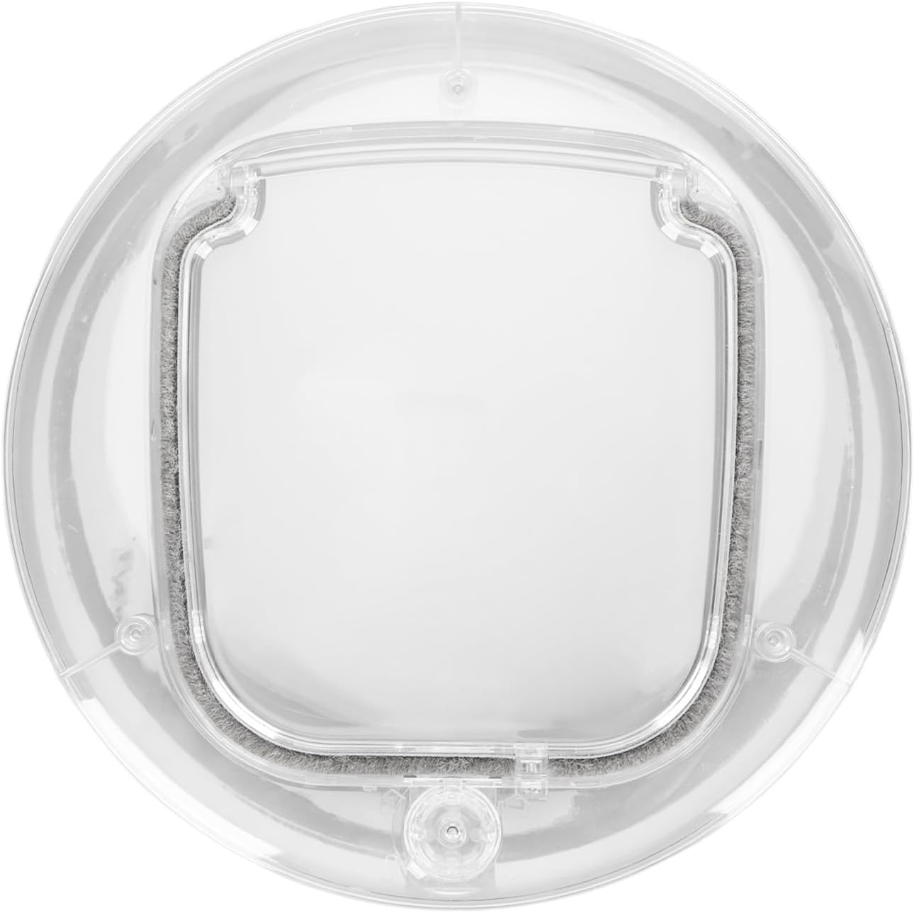 Transparent Cat Door for Interior Exterior Doors, Pet Door with Silent Brush Strips and Strong Magnetic Strip, 4 Way Locks Clear Cat Door for Cats and Small Dogs, Easy Installation