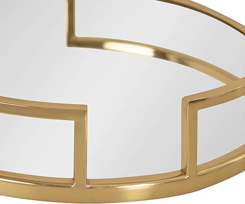 Miniatura 7 de Kate and Laurel Gohana - Bandeja moderna con espejo, 16 pulgadas de diámetro, dorada, bandeja redonda decorativa para espejo para almacenamiento y