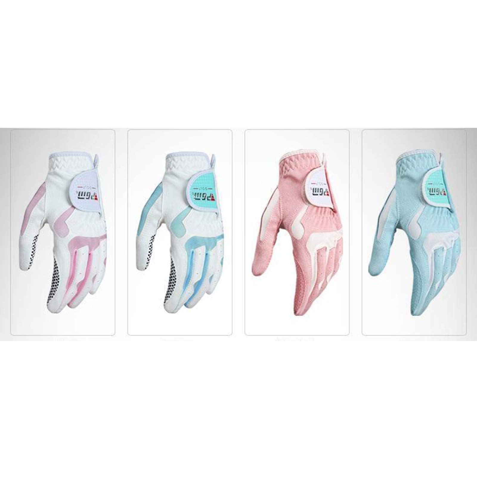 Damen Golfhandschuh, atmungsaktiv, linke rechte Hand, Golferhandschuhe, Rosa-Weiß, Größe M