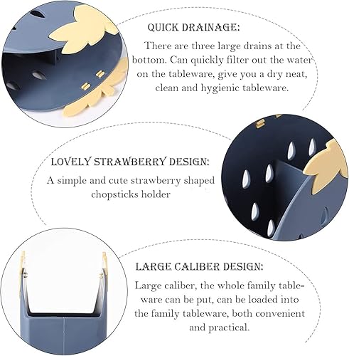Miniatura 6 de AKOAK Paquete de 1 soporte para palillos de fresa, caja de almacenamiento de cubiertos, adecuado para almacenar cucharas, palillos, cucharas,