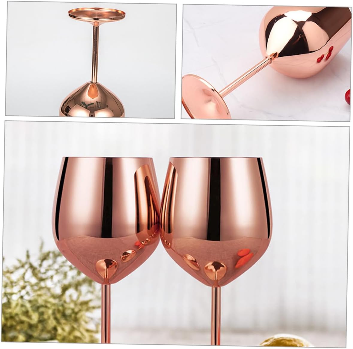 Garneck Cocktail Goblets Set 6pcs Stainless Steel Cocktail Cups Stainless Wine Cup Easy to Clean
