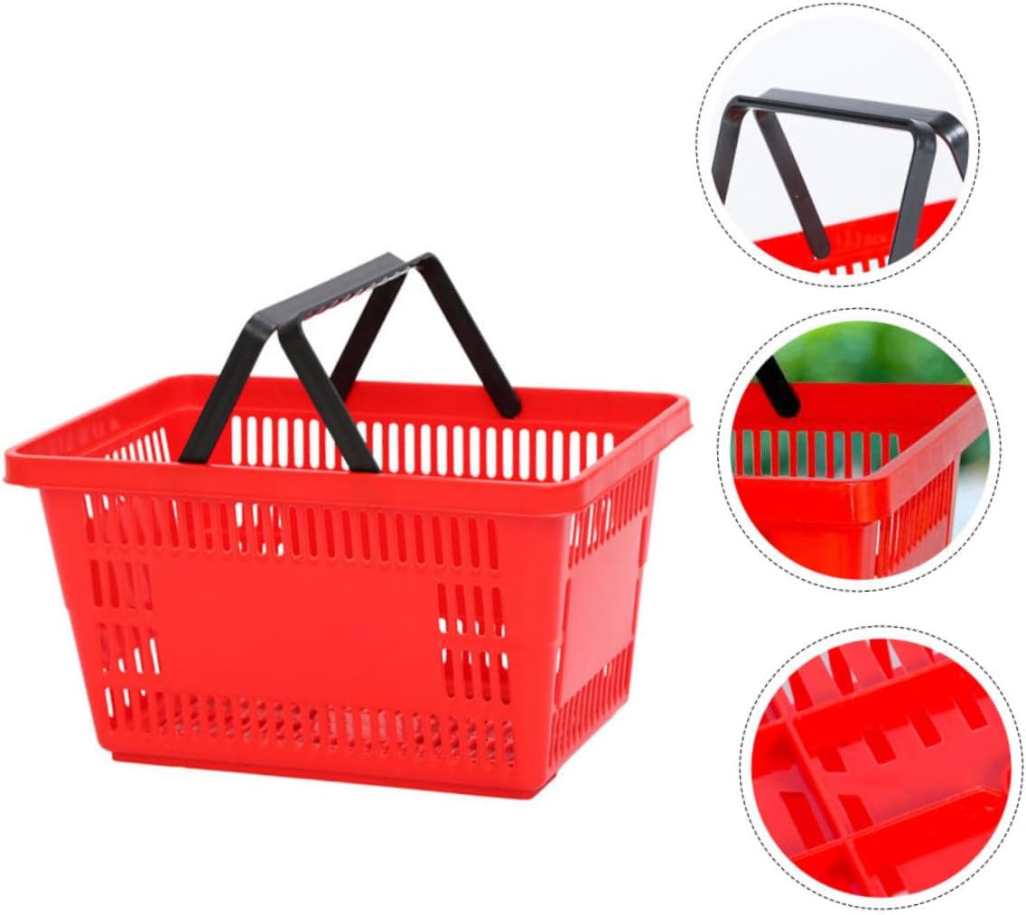 1Pc Plastic Shopping Basket Handheld Storage Container for Vegetables Fruits and Grocery Shopping Convenient Design for Everyday Use