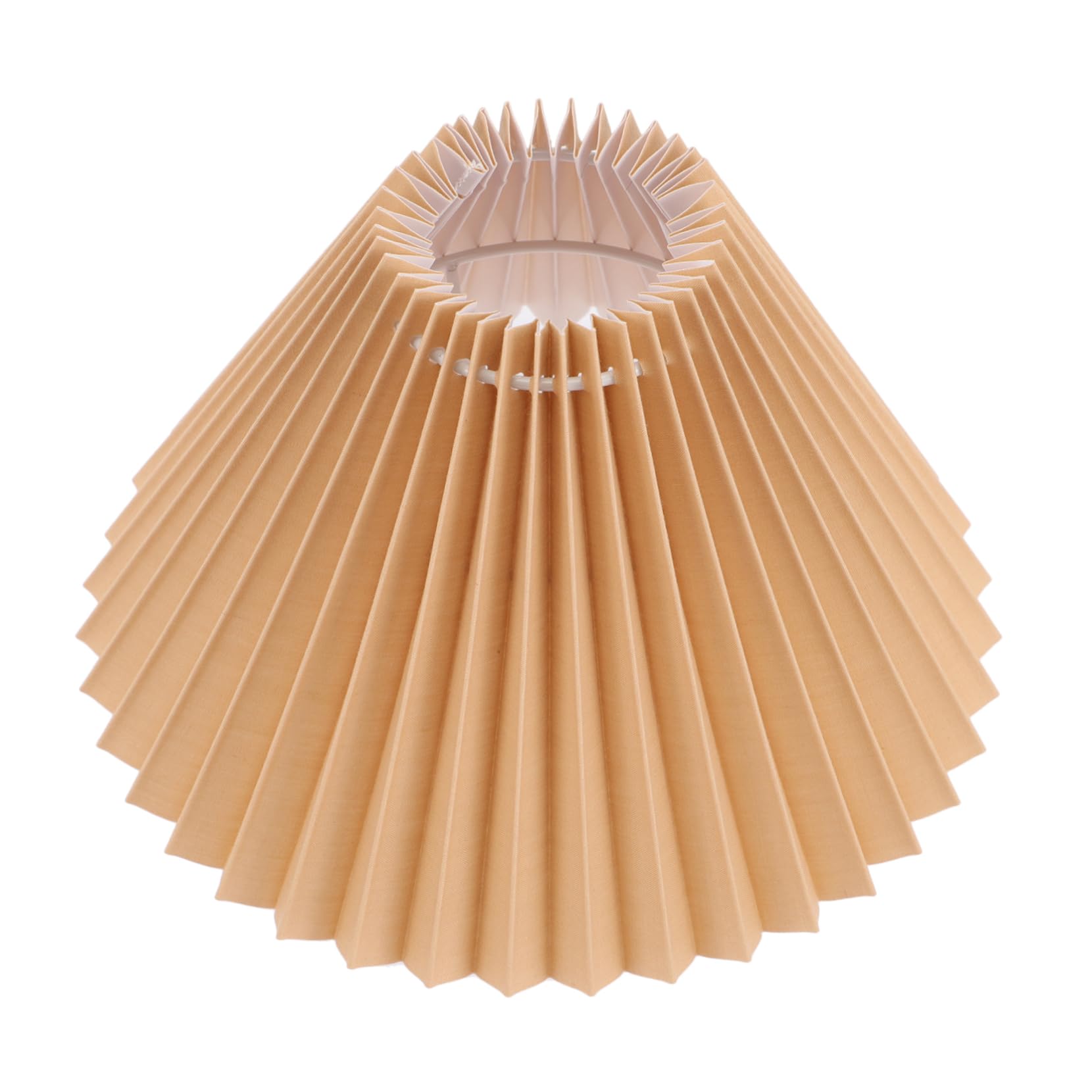 Artibetter Vintage Pleated Lamp Shade for E27 Socket, Khaki Cloth and Iron Material, Protects Light Bulb, Suitable for Bedroom and Home Use, Classic Household Table Lamp Cover